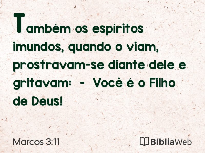 Marcos 3:11 em imagem para compartilhar