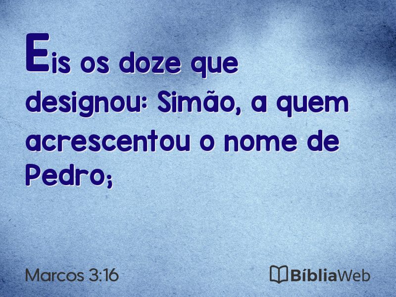Marcos 3:16 em imagem para compartilhar