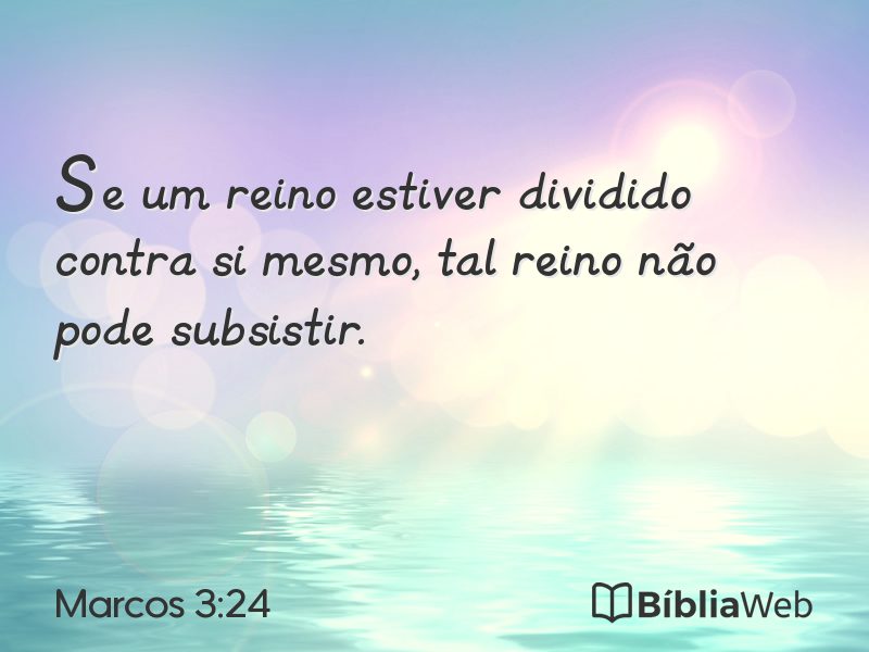 Marcos 3:24 em imagem para compartilhar