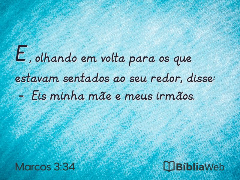Marcos 3:34 em imagem para compartilhar