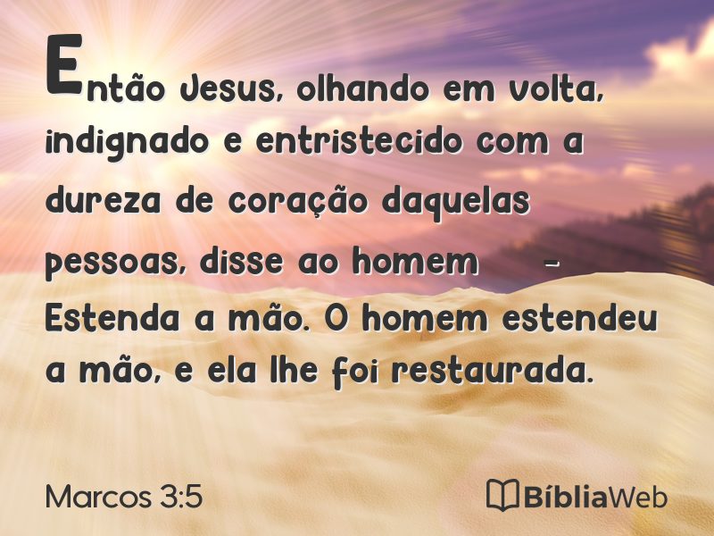 Marcos 3:5 em imagem para compartilhar