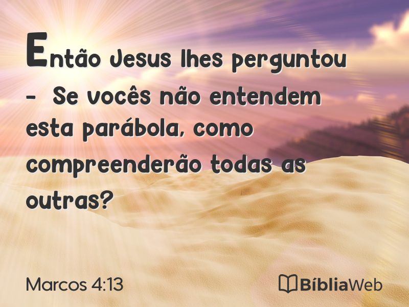 Marcos 4:13 em imagem para compartilhar