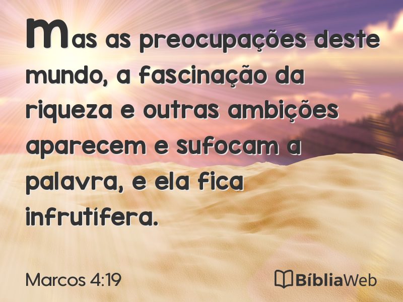 Marcos 4:19 em imagem para compartilhar