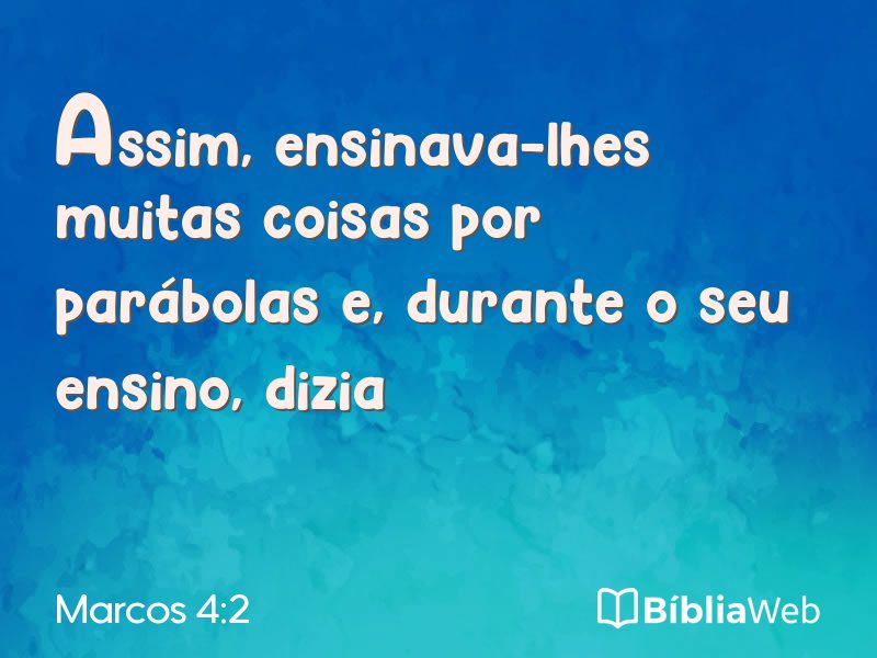 Marcos 4:2 em imagem para compartilhar