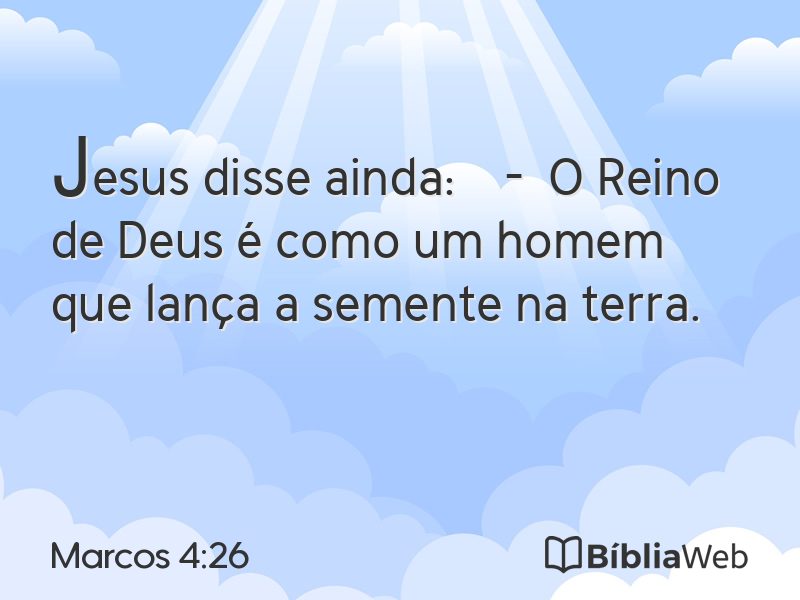 Marcos 4:26 em imagem para compartilhar