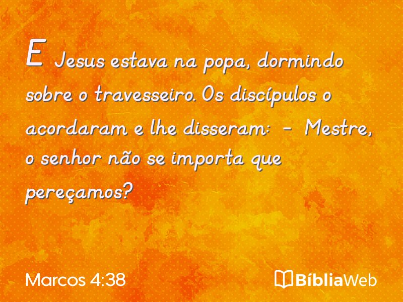 Marcos 4:38 em imagem para compartilhar