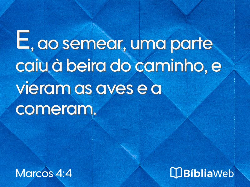 Marcos 4:4 em imagem para compartilhar