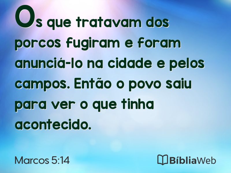 Marcos 5:14 em imagem para compartilhar