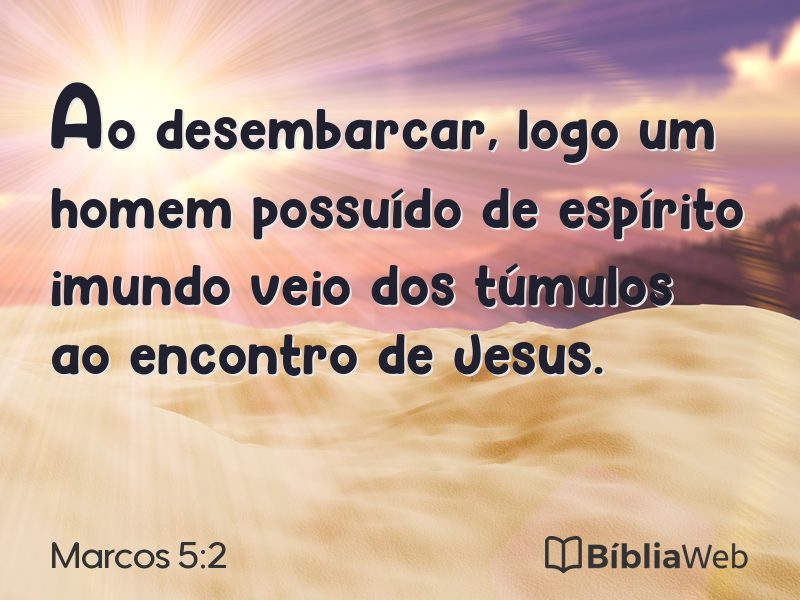 Marcos 5:2 em imagem para compartilhar