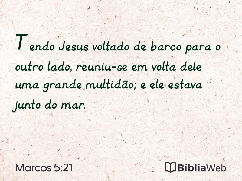 Marcos 5:21 em imagem para compartilhar