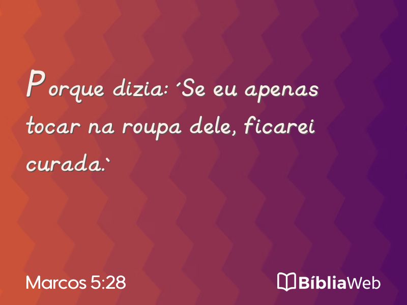 Marcos 5:28 em imagem para compartilhar