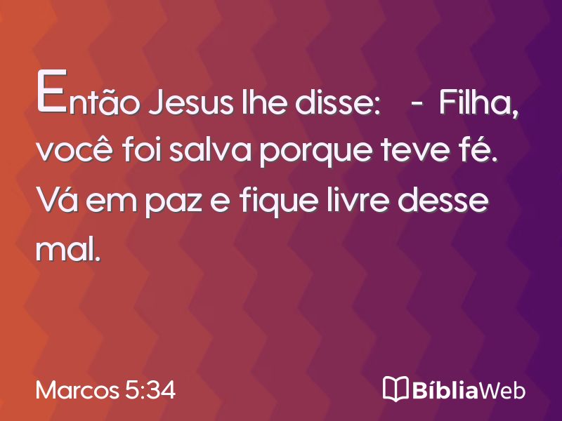 Marcos 5:34 em imagem para compartilhar