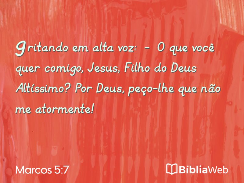 Marcos 5:7 em imagem para compartilhar