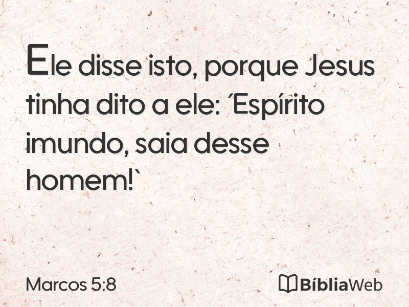 Marcos 5:8 em imagem para compartilhar