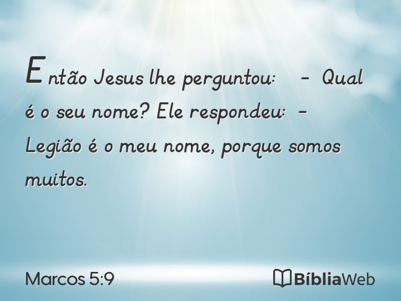 Marcos 5:9 em imagem para compartilhar