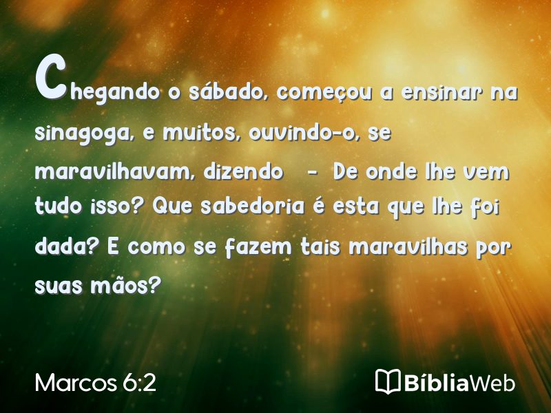 Marcos 6:2 em imagem para compartilhar