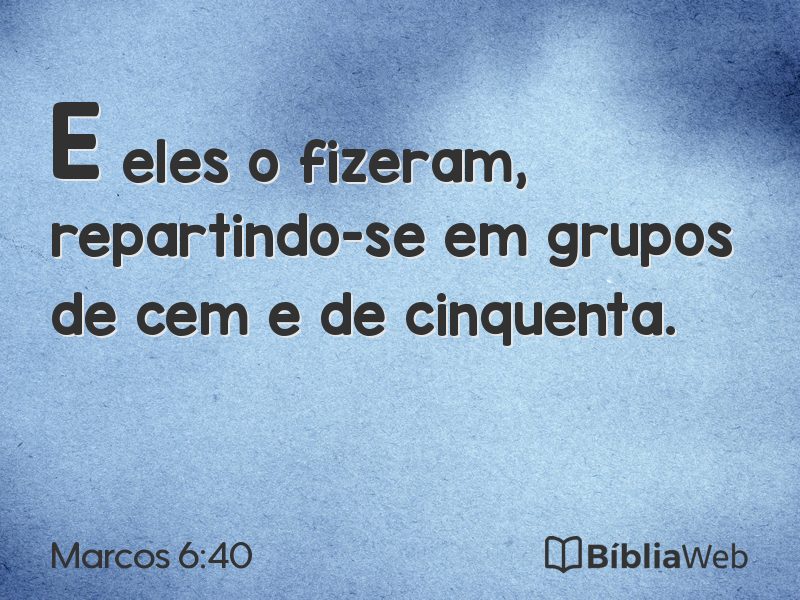 Marcos 6:40 em imagem para compartilhar
