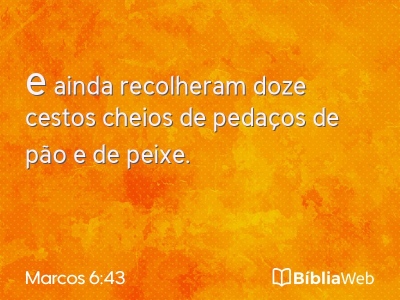 Marcos 6:43 em imagem para compartilhar
