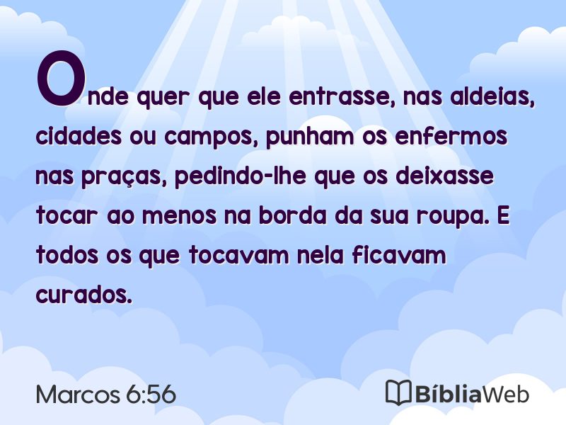 Marcos 6:56 em imagem para compartilhar