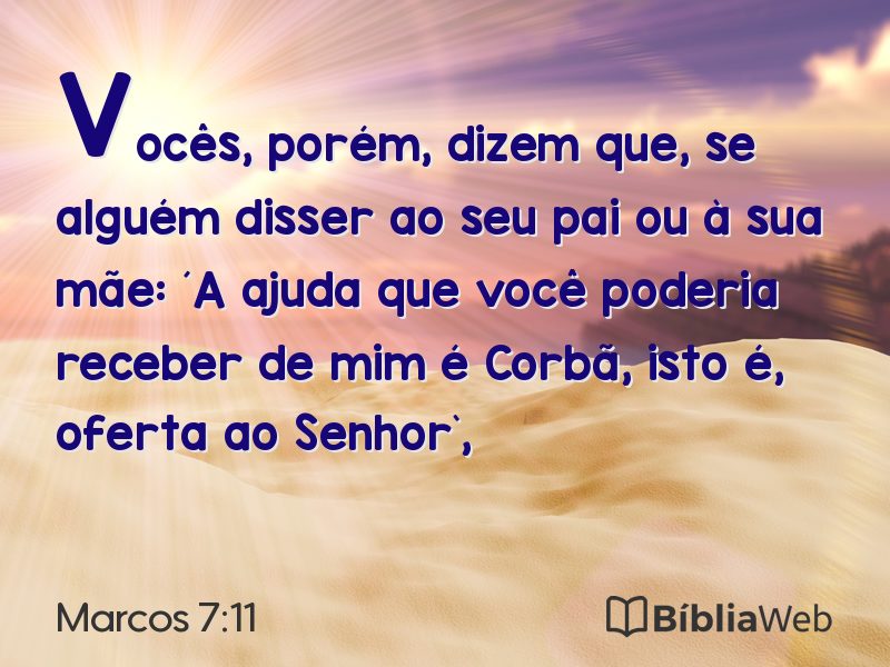 Marcos 7:11 em imagem para compartilhar