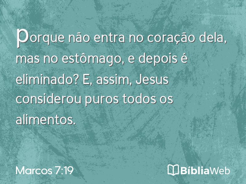 Marcos 7:19 em imagem para compartilhar