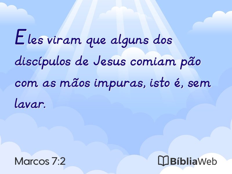 Marcos 7:2 em imagem para compartilhar