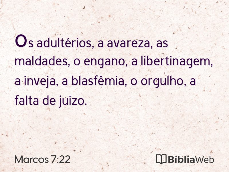 Marcos 7:22 em imagem para compartilhar
