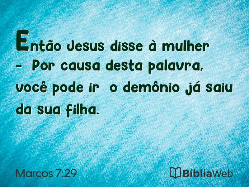 Marcos 7:29 em imagem para compartilhar