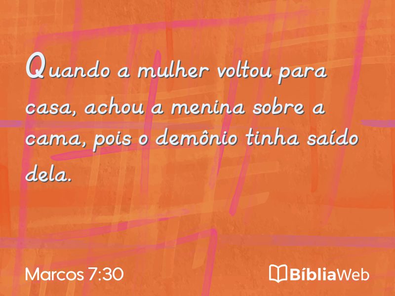 Marcos 7:30 em imagem para compartilhar