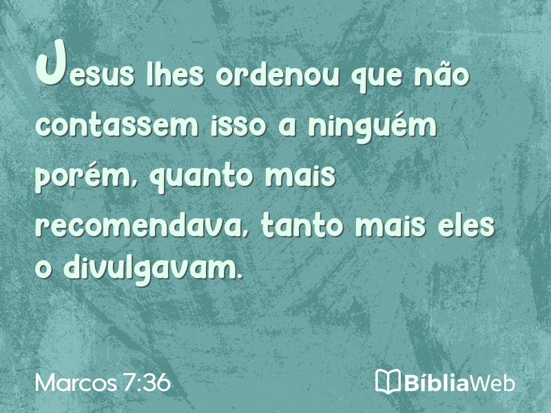 Marcos 7:36 em imagem para compartilhar