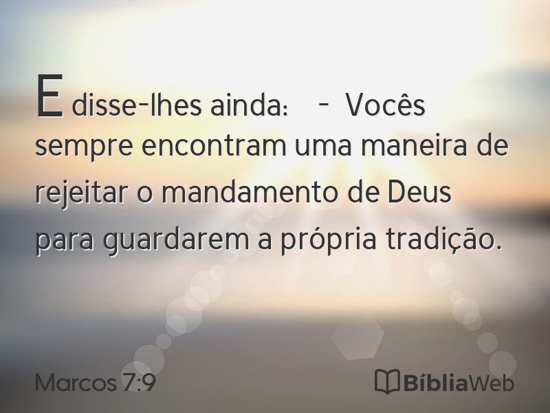 Marcos 7:9 em imagem para compartilhar