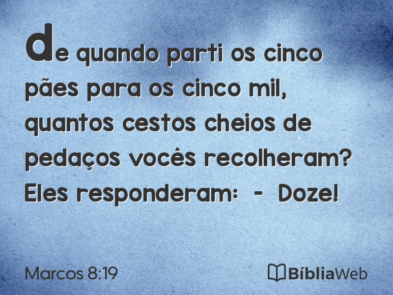 Marcos 8:19 em imagem para compartilhar