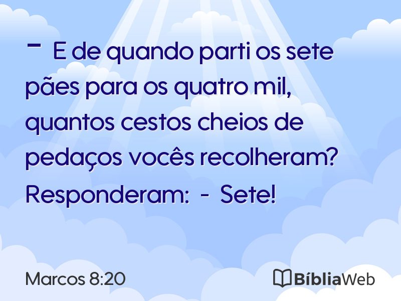 Marcos 8:20 em imagem para compartilhar