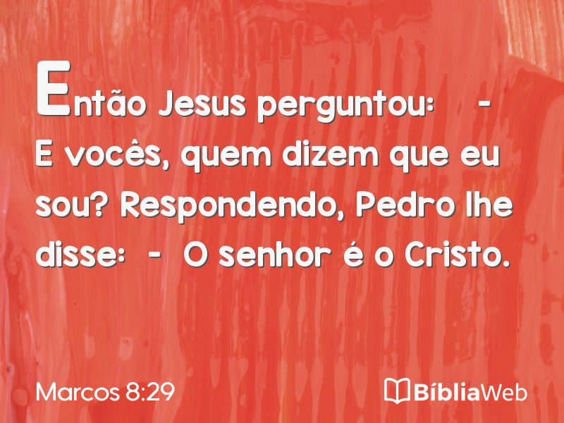 Marcos 8:29 em imagem para compartilhar
