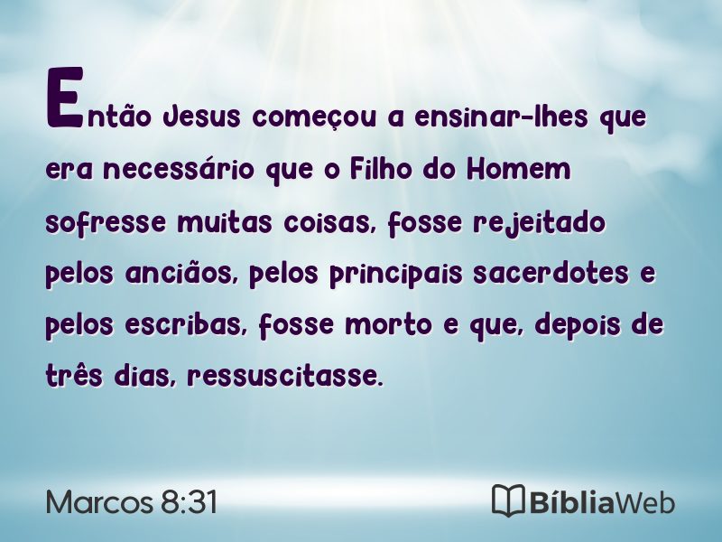 Marcos 8:31 em imagem para compartilhar
