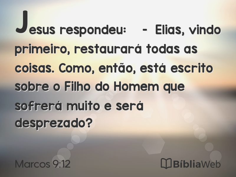 Marcos 9:12 em imagem para compartilhar