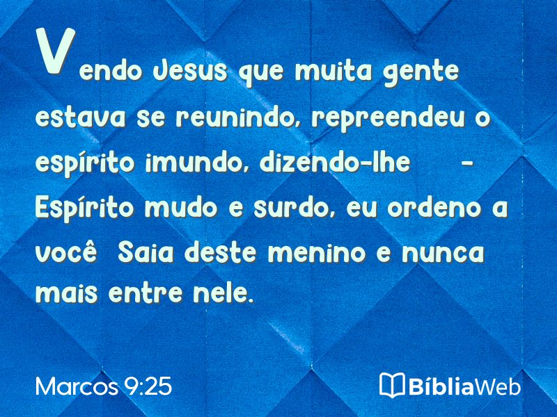 Marcos 9:25 em imagem para compartilhar