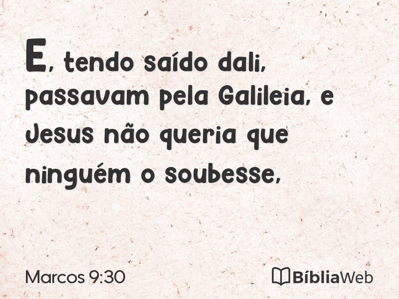 Marcos 9:30 em imagem para compartilhar