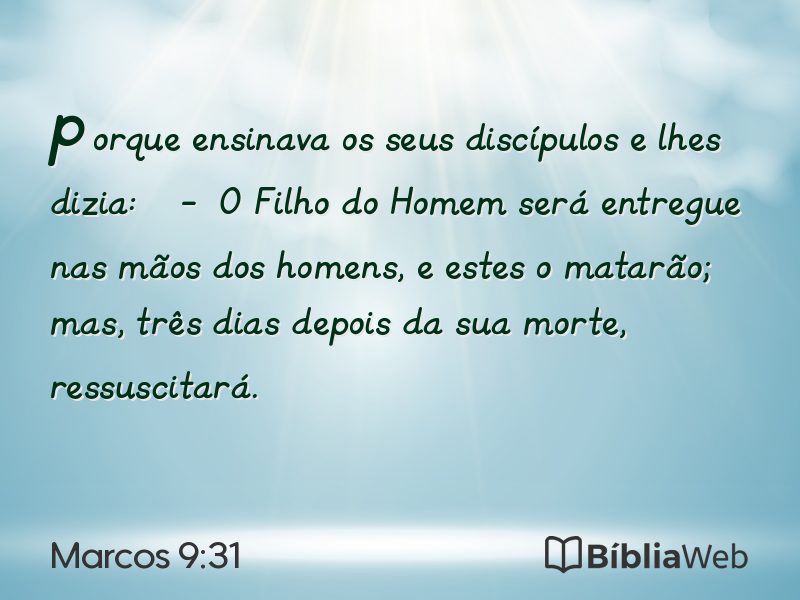 Marcos 9:31 em imagem para compartilhar
