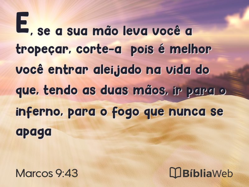 Marcos 9:43 em imagem para compartilhar