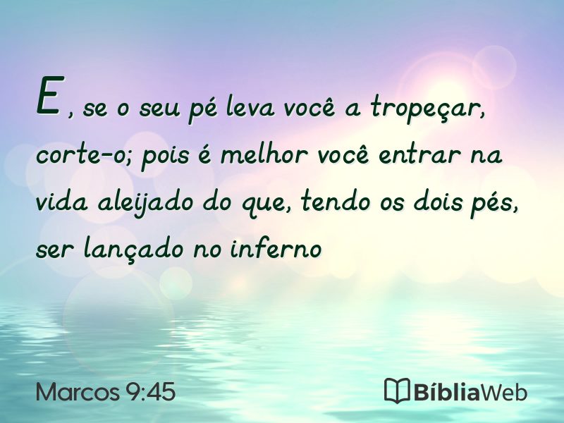 Marcos 9:45 em imagem para compartilhar
