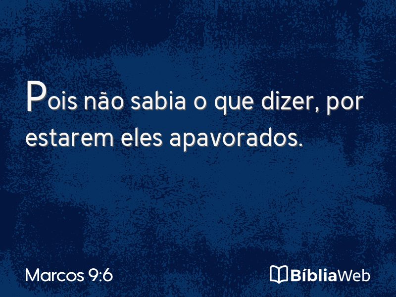 Marcos 9:6 em imagem para compartilhar