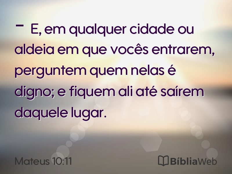 Mateus 10:11 em imagem para compartilhar