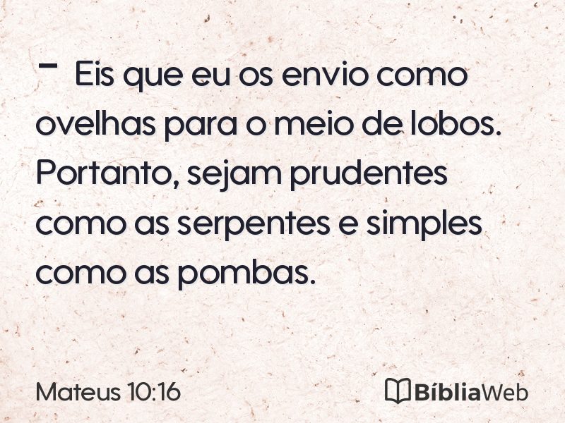 Mateus 10:16 em imagem para compartilhar
