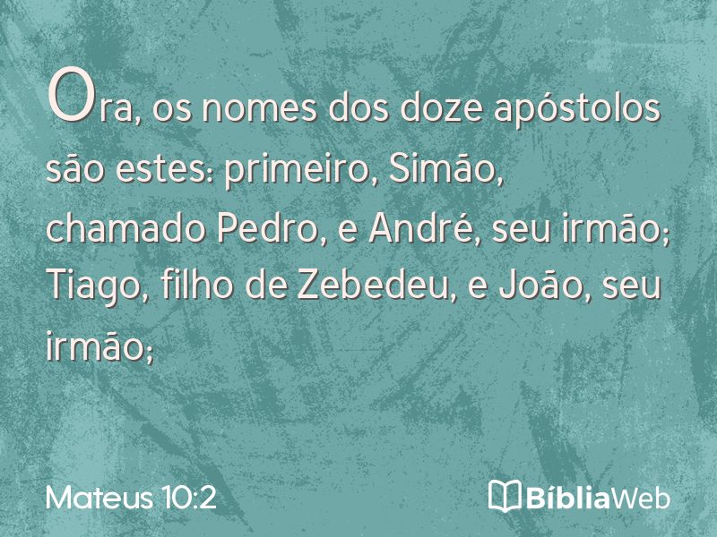 Mateus 10:2 em imagem para compartilhar