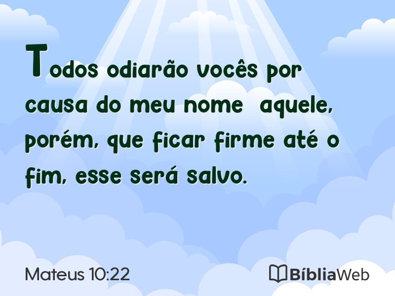 Mateus 10:22 em imagem para compartilhar