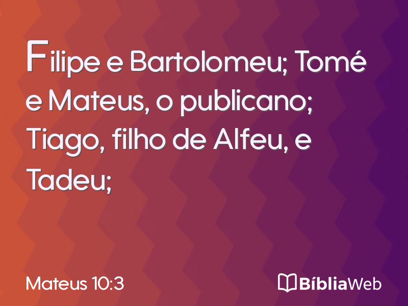 Mateus 10:3 em imagem para compartilhar
