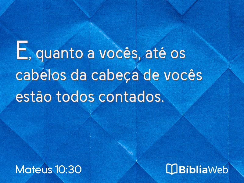 Mateus 10:30 em imagem para compartilhar