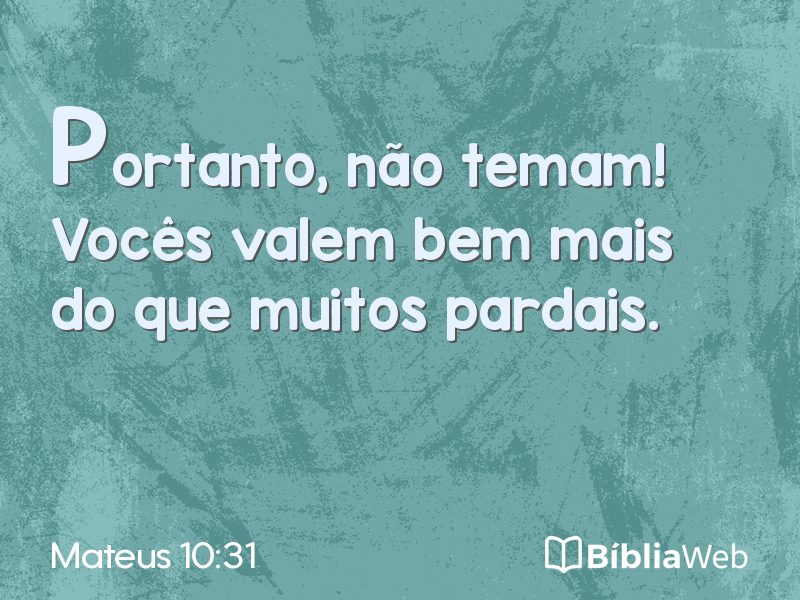 Mateus 10:31 em imagem para compartilhar