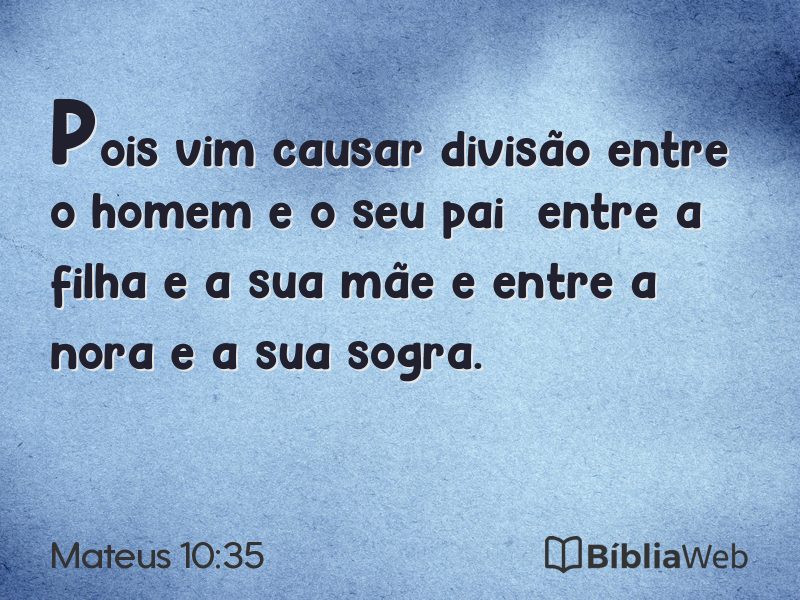 Mateus 10:35 em imagem para compartilhar